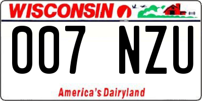 WI license plate 007NZU