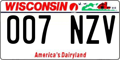 WI license plate 007NZV