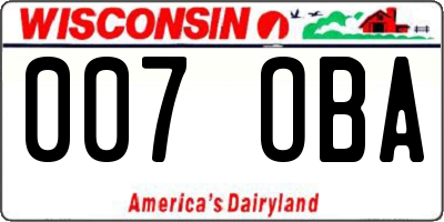 WI license plate 007OBA