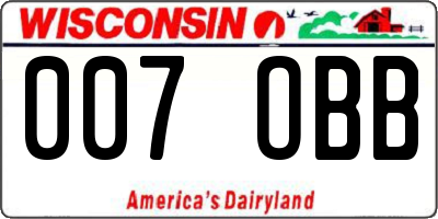 WI license plate 007OBB