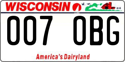 WI license plate 007OBG