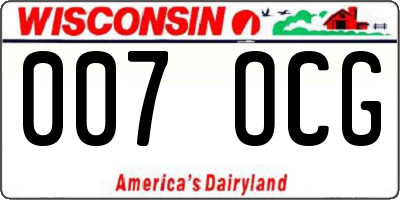 WI license plate 007OCG