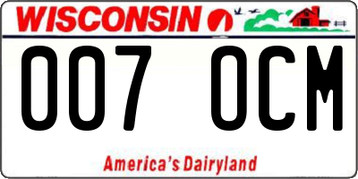 WI license plate 007OCM