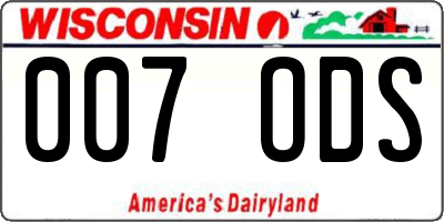WI license plate 007ODS