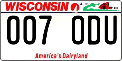 WI license plate 007ODU