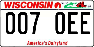 WI license plate 007OEE