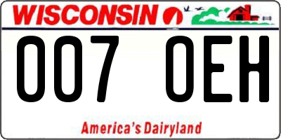 WI license plate 007OEH