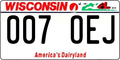 WI license plate 007OEJ