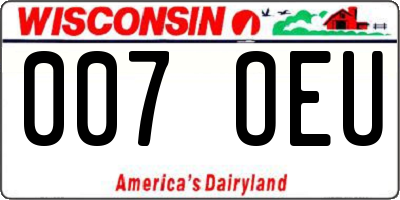 WI license plate 007OEU