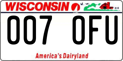 WI license plate 007OFU