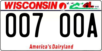 WI license plate 007OOA