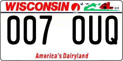 WI license plate 007OUQ