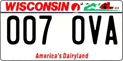 WI license plate 007OVA