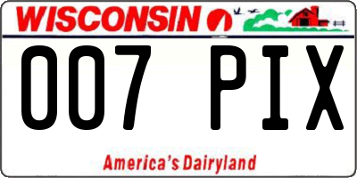WI license plate 007PIX