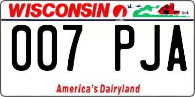 WI license plate 007PJA