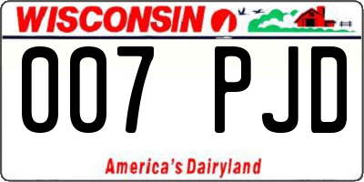 WI license plate 007PJD