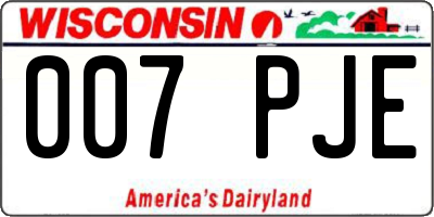 WI license plate 007PJE