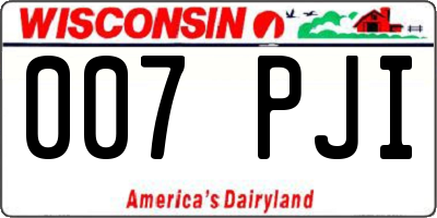 WI license plate 007PJI
