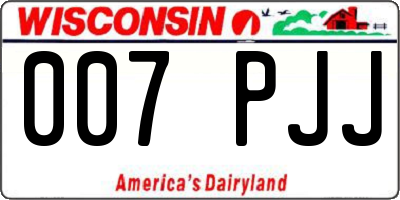 WI license plate 007PJJ