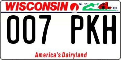 WI license plate 007PKH