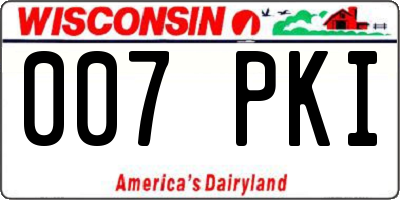 WI license plate 007PKI