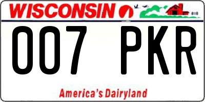 WI license plate 007PKR