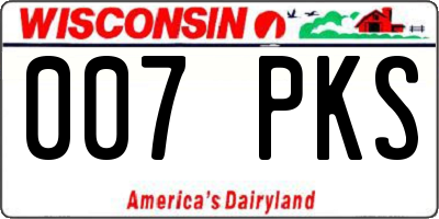 WI license plate 007PKS