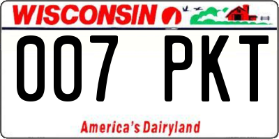 WI license plate 007PKT