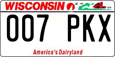 WI license plate 007PKX