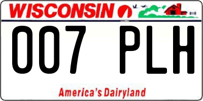 WI license plate 007PLH