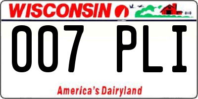WI license plate 007PLI