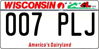 WI license plate 007PLJ