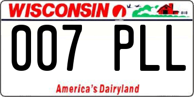 WI license plate 007PLL