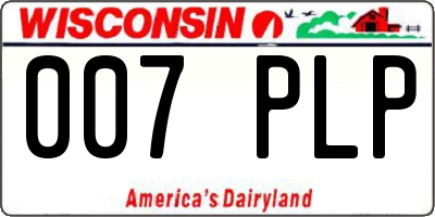 WI license plate 007PLP