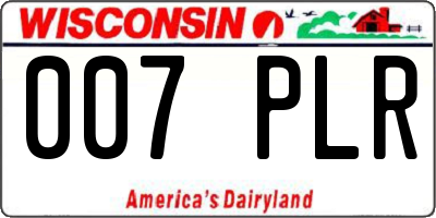 WI license plate 007PLR