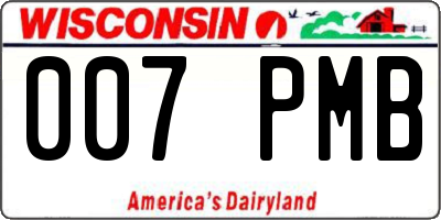 WI license plate 007PMB