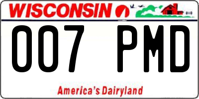 WI license plate 007PMD