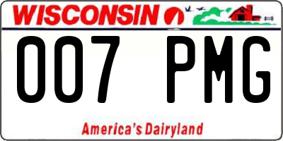 WI license plate 007PMG
