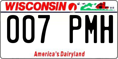 WI license plate 007PMH