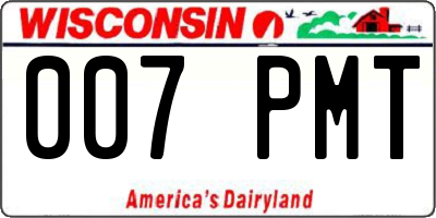 WI license plate 007PMT