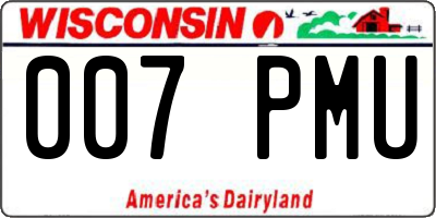 WI license plate 007PMU
