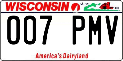 WI license plate 007PMV