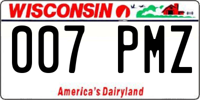 WI license plate 007PMZ