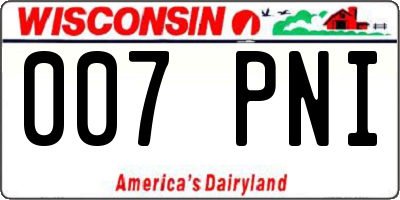 WI license plate 007PNI