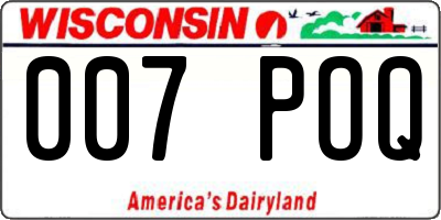 WI license plate 007POQ