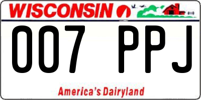 WI license plate 007PPJ