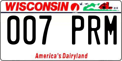 WI license plate 007PRM