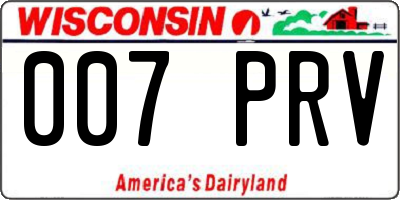 WI license plate 007PRV