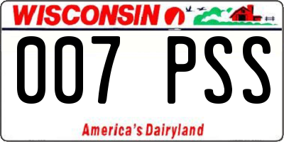 WI license plate 007PSS