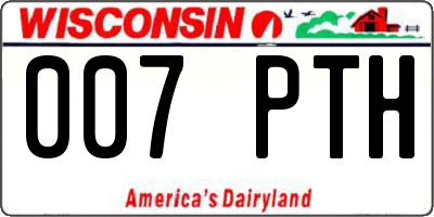 WI license plate 007PTH